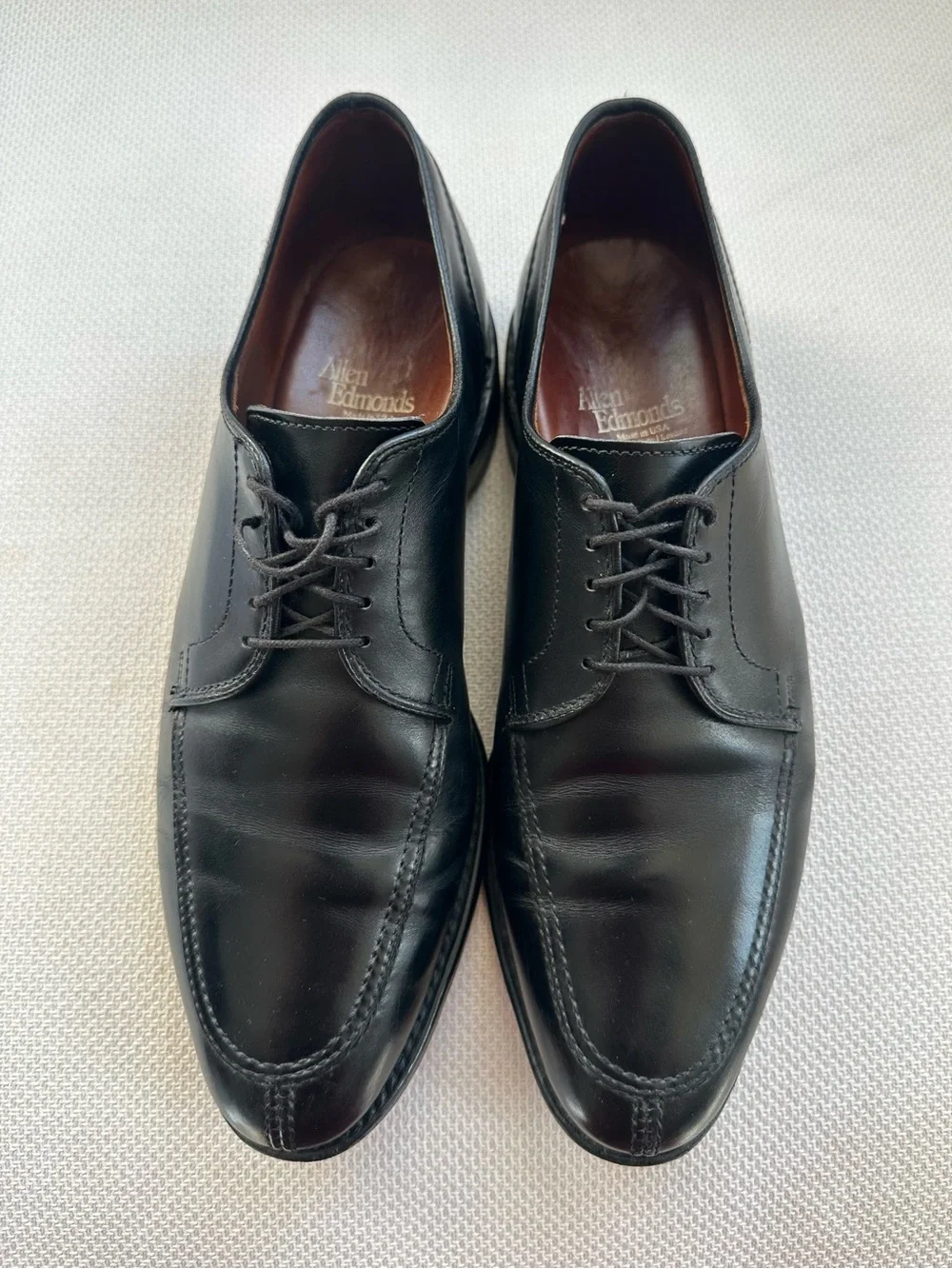 Allen Edmonds 8 D LaSalle Black Leather Split Toe Derby Oxford Lace Dress Shoes
